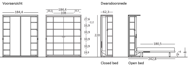Opklapbed LGM Doors BedHabits 2A